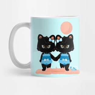 Twin Kitty Summer Mug